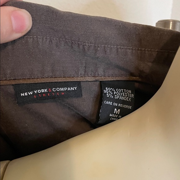 New York & Company Dark Brown Button-Down Shirt - Picture 4 of 4